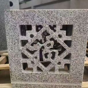 金昌 芝麻白花岗岩镂空雕花灯笼