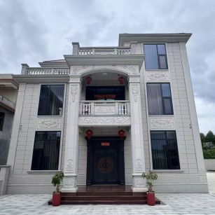 金昌 芝麻白石材别墅干挂案例展示