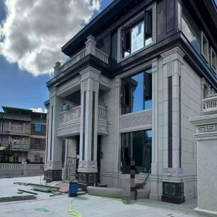 金昌 别墅干挂，芝麻白与芝麻黑完美配合