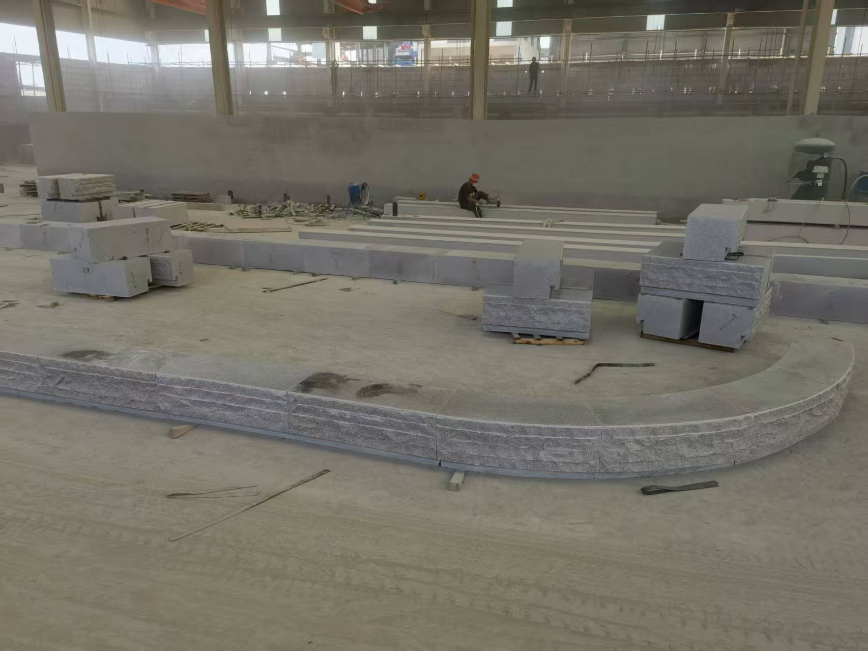 金昌 芝麻白整石坐凳(光面+自然面)